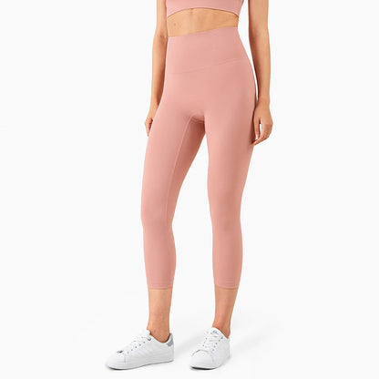 Vnazvnasi Hot Sale New Arrival Skin-Friendly Female Yoga Leggings Solid Color High Waist Outside Running Pants Calf-Length