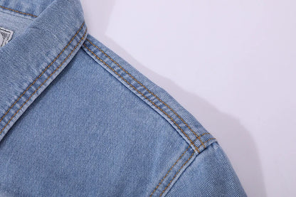 Men Denim Jackets Casual Solid Color Lapel Single Breasted Blue Jeans Jacket Men Spring Autumn Slim Fit Cotton Outwear Jackets M~ 5XL