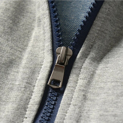 Niños niños niñas chaquetas de mezclilla con capucha Casual falso dos cárdigan abrigo niños vaquero cremallera prendas de vestir exteriores ropa JYF