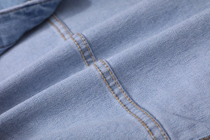 Men Denim Jackets Casual Solid Color Lapel Single Breasted Blue Jeans Jacket Men Spring Autumn Slim Fit Cotton Outwear Jackets M~ 5XL