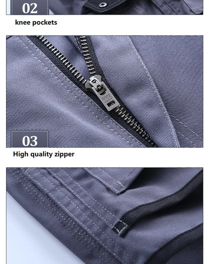 Work Clothes Men's maintainance Working Suit Wear-resistant Welder Suit Hi Vis Multi-pocket Labor safety Uniform Mechanical Suit