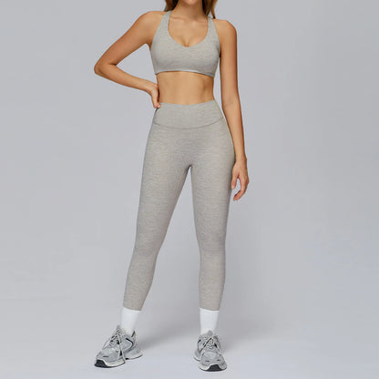 2025 Women 2 Piece Sets Impact Sports Bra Crop Tops High Waist Leggings Yoga Sport Outdoor Workout Lounge Wear Yoga Sets