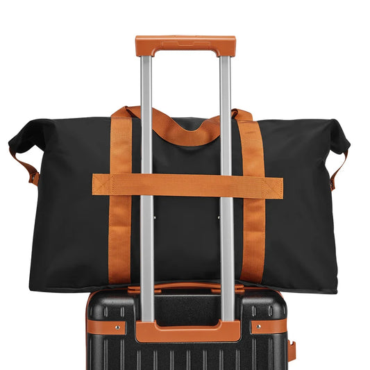 US Warehouse High Quality Lightweight Large Capacity Organizing Travel Bag Waterproof Black Foldable Duffle Bags for Women Man