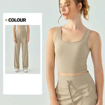 2 Piece Set Women Jogging Sport Yoga Gym Workout Lounge Wear Casual Loose Soft Elegant Nylon Tracksuit