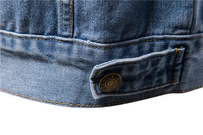 Men Light Blue Denim Jackets Slim Casual Denim Coats New Male High Quality Cotton Thicker Winter Jean Jackets Warm Coats XS-6XL