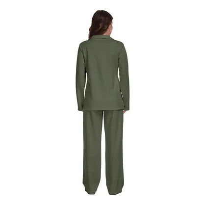 Free Shipping Fashion Soft Comfortable 2 PCS Pajamas Set Women Long Sleeve Oversized Lounge Wear