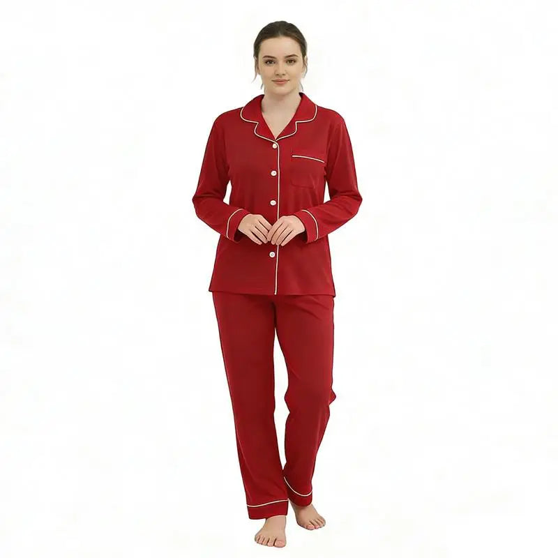Luxury pink Pajamas for Women Set 2 Piece Set Women Custom Cotton Lounge Wear