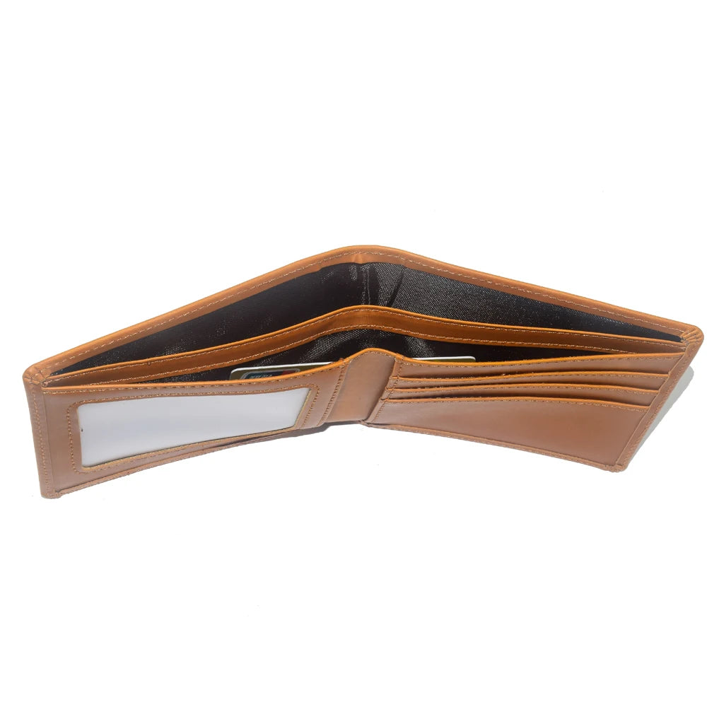 Crazy Horse Leather Men Wallets Retro Handmade Small Purse Top Cow Leather Minimalist Wallet