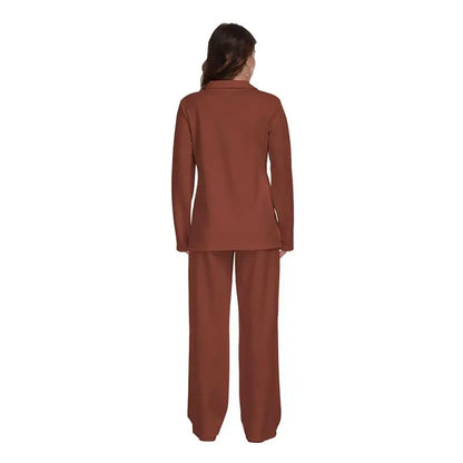 Free Shipping Wholesale Custom Women Sleepwear Set 2 Piece Home Wear Long Sleeve Lounge Wear