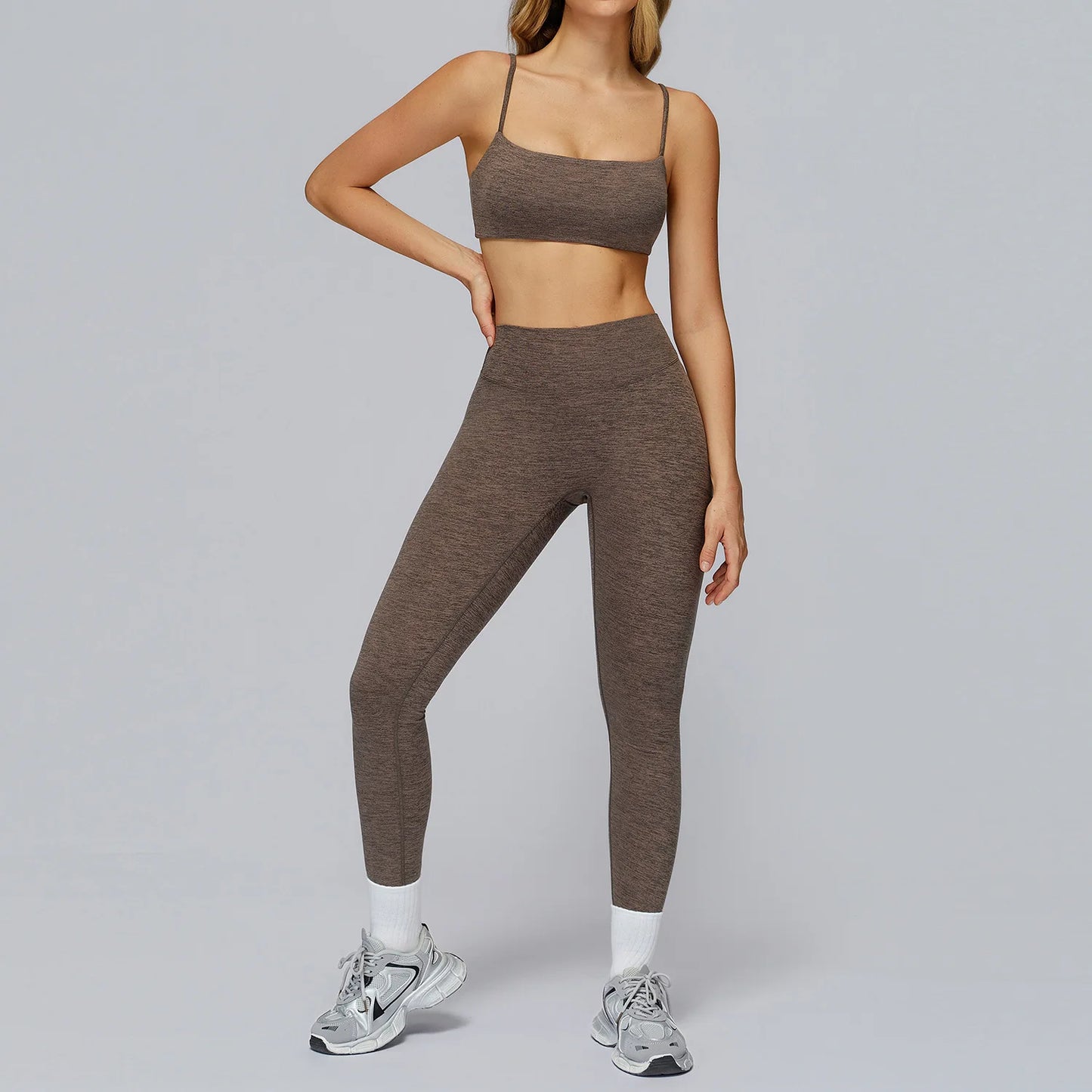 2025 Women 2 Piece Sets Impact Sports Bra Crop Tops High Waist Leggings Yoga Sport Outdoor Workout Lounge Wear Yoga Sets