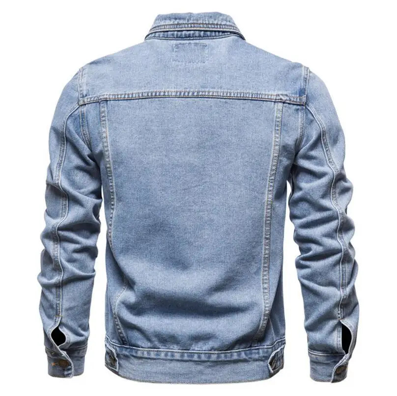 Men Light Blue Denim Jackets Slim Casual Denim Coats New Male High Quality Cotton Thicker Winter Jean Jackets Warm Coats XS-6XL