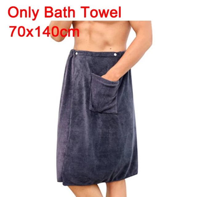 Man Wearable Magic BF Bath Towel with Pocket Soft Swimming Beach Bath Towel Blanket Male Shower Skirt sport Gym Towels Sheet Set