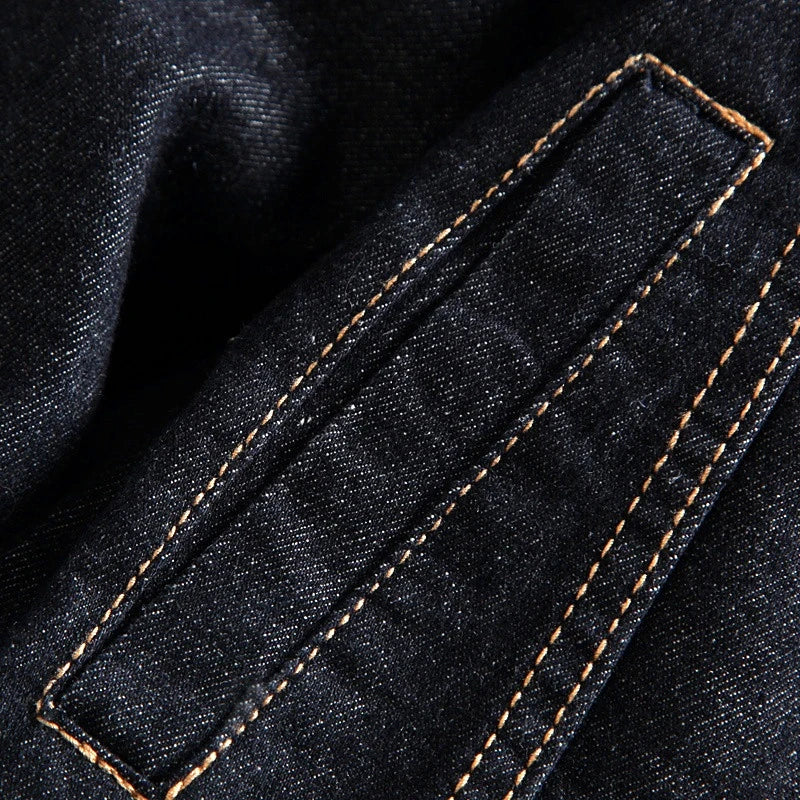 Men Denim Jackets Casual Solid Color Lapel Single Breasted Blue Jeans Jacket Men Spring Autumn Slim Fit Cotton Outwear Jackets M~ 5XL