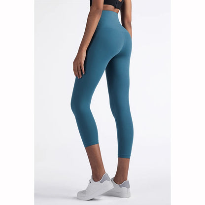 Vnazvnasi Hot Sale New Arrival Skin-Friendly Female Yoga Leggings Solid Color High Waist Outside Running Pants Calf-Length