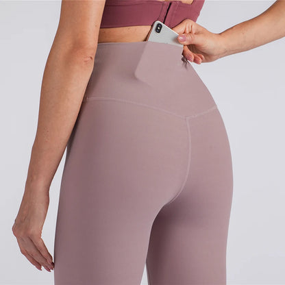 Vnazvnasi Hot Sale New Arrival Skin-Friendly Female Yoga Leggings Solid Color High Waist Outside Running Pants Calf-Length