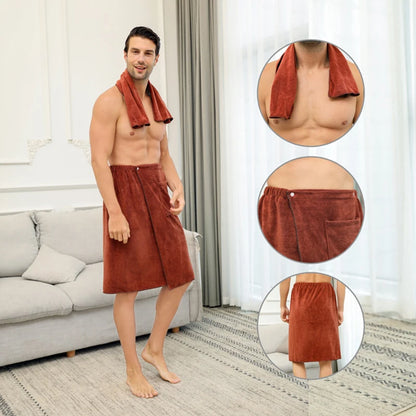Man Wearable Magic BF Bath Towel with Pocket Soft Swimming Beach Bath Towel Blanket Male Shower Skirt sport Gym Towels Sheet Set