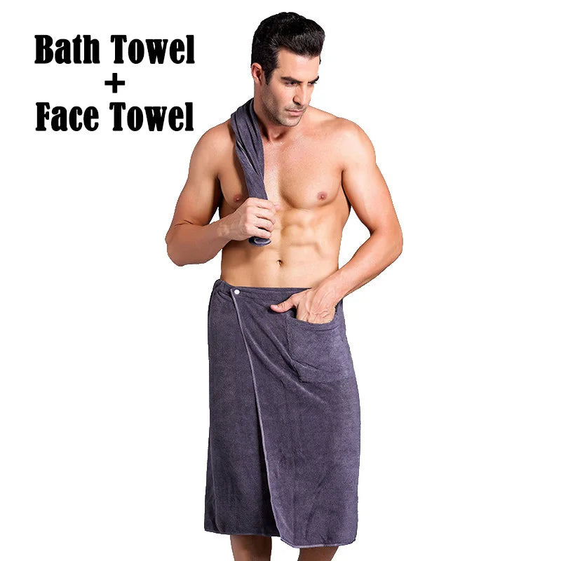 Man Wearable Magic BF Bath Towel with Pocket Soft Swimming Beach Bath Towel Blanket Male Shower Skirt sport Gym Towels Sheet Set