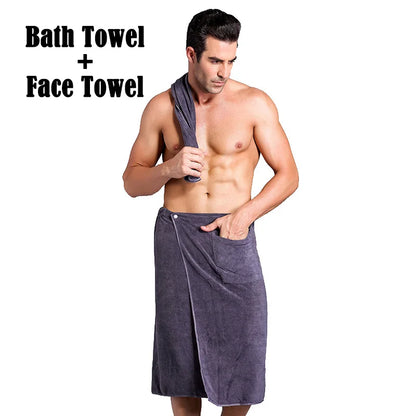 Man Wearable Magic BF Bath Towel with Pocket Soft Swimming Beach Bath Towel Blanket Male Shower Skirt sport Gym Towels Sheet Set