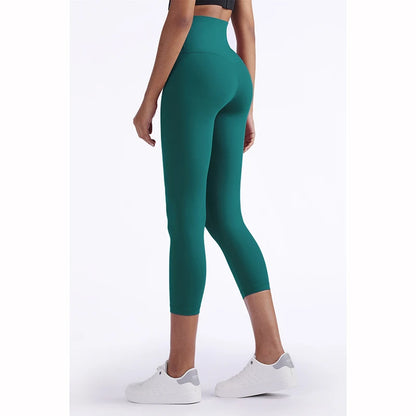 Vnazvnasi Hot Sale New Arrival Skin-Friendly Female Yoga Leggings Solid Color High Waist Outside Running Pants Calf-Length
