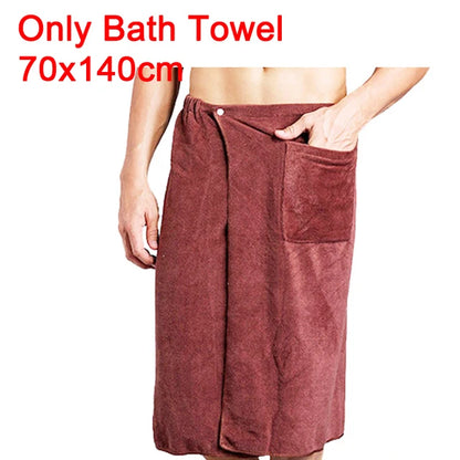 Man Wearable Magic BF Bath Towel with Pocket Soft Swimming Beach Bath Towel Blanket Male Shower Skirt sport Gym Towels Sheet Set