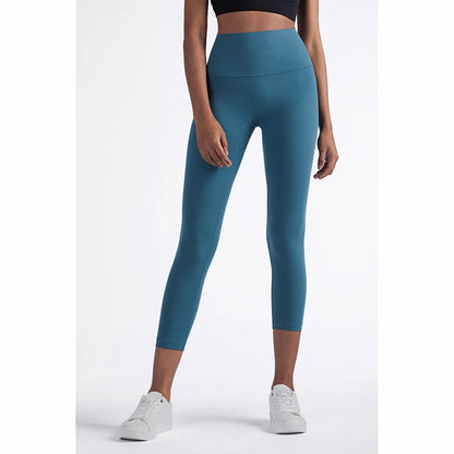 Vnazvnasi Hot Sale New Arrival Skin-Friendly Female Yoga Leggings Solid Color High Waist Outside Running Pants Calf-Length