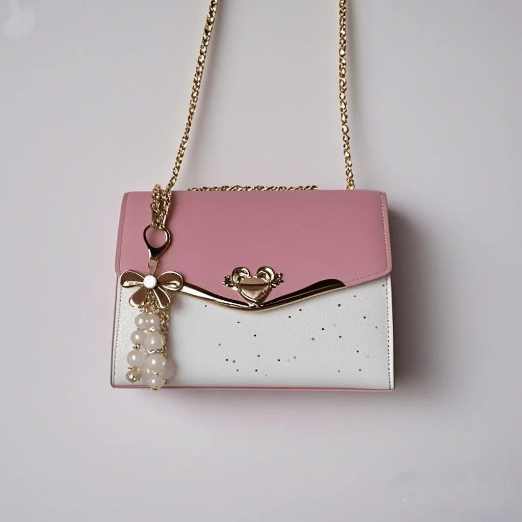 Ladies Designer Cross Body Messenger Bag Golden Chain Strap Bowknot Confetti Decoration Fashion Women's Handbags