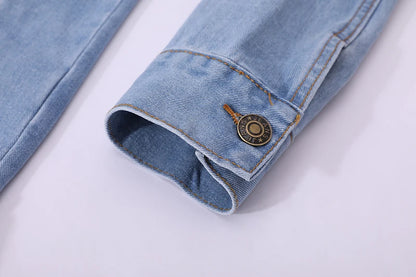 Men Denim Jackets Casual Solid Color Lapel Single Breasted Blue Jeans Jacket Men Spring Autumn Slim Fit Cotton Outwear Jackets M~ 5XL