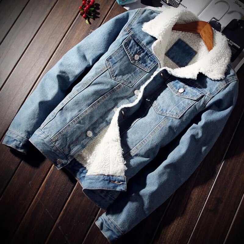 Chaqueta informal para hombre, chaquetas vaqueras, ropa de calle, abrigo para hombre, abrigo de otoño e invierno, abrigos gruesos y cálidos de lana HipHop a la moda para hombre