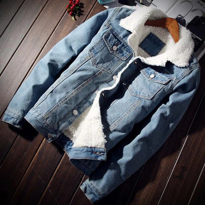 Chaqueta informal para hombre, chaquetas vaqueras, ropa de calle, abrigo para hombre, abrigo de otoño e invierno, abrigos gruesos y cálidos de lana HipHop a la moda para hombre
