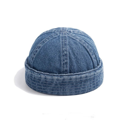 Brimless Gorro Hombre Docker Miki Denim Hat Men Women Brand Retro Sailor Melon Snapback Bomber Caps Washed Cowboy  Skullcap