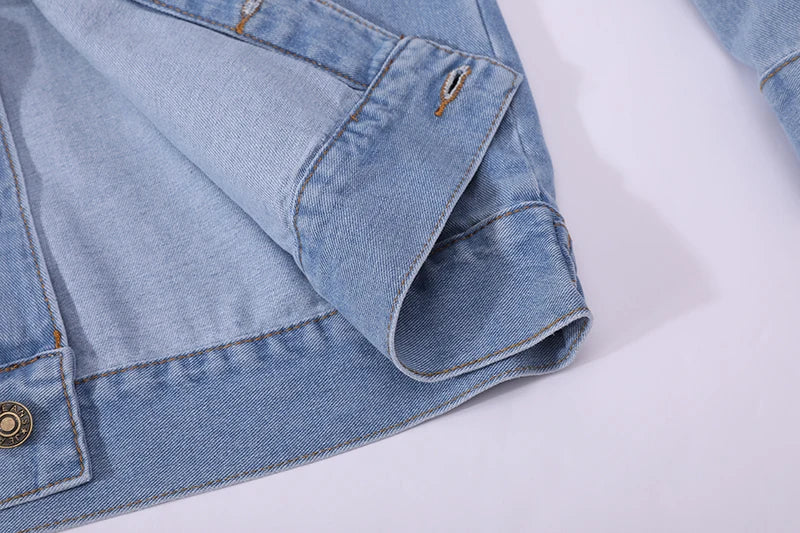Men Denim Jackets Casual Solid Color Lapel Single Breasted Blue Jeans Jacket Men Spring Autumn Slim Fit Cotton Outwear Jackets M~ 5XL