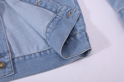 Men Denim Jackets Casual Solid Color Lapel Single Breasted Blue Jeans Jacket Men Spring Autumn Slim Fit Cotton Outwear Jackets M~ 5XL