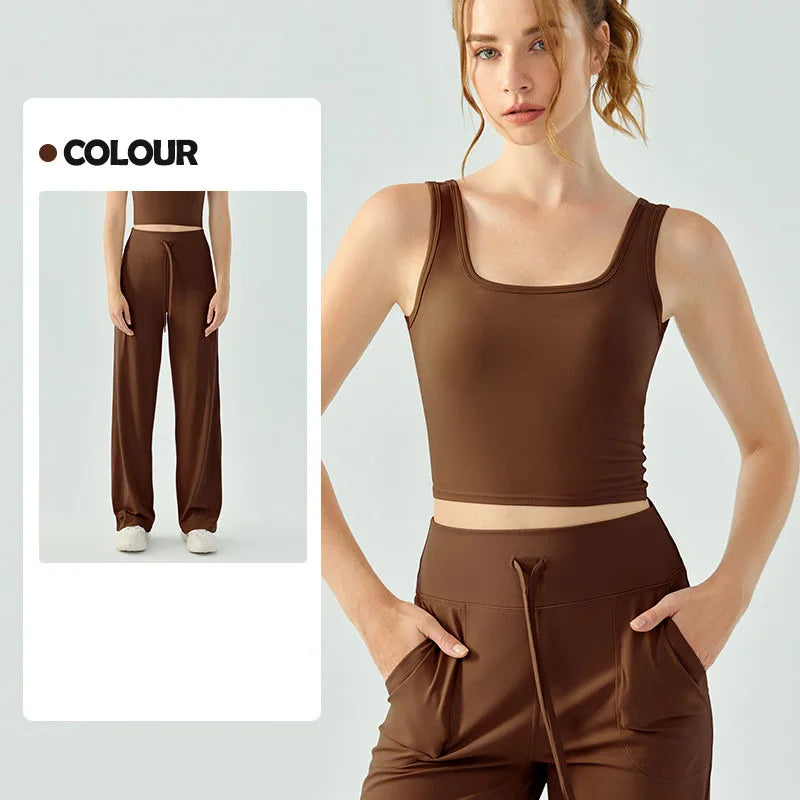 2 Piece Set Women Jogging Sport Yoga Gym Workout Lounge Wear Casual Loose Soft Elegant Nylon Tracksuit
