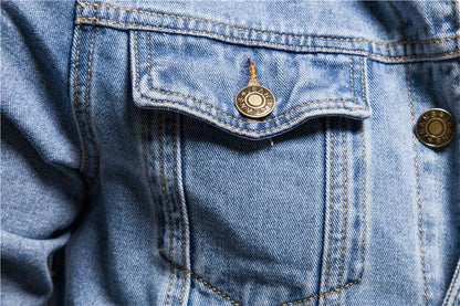 Men Light Blue Denim Jackets Slim Casual Denim Coats New Male High Quality Cotton Thicker Winter Jean Jackets Warm Coats XS-6XL