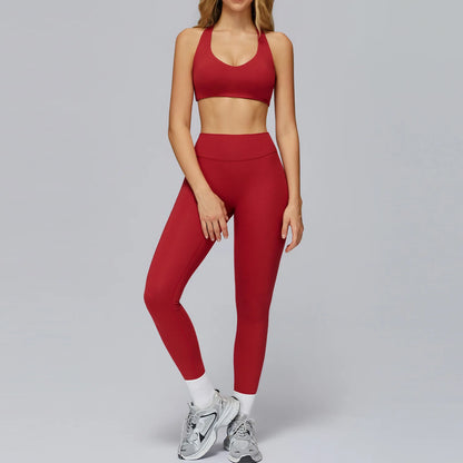 2025 Women 2 Piece Sets Impact Sports Bra Crop Tops High Waist Leggings Yoga Sport Outdoor Workout Lounge Wear Yoga Sets