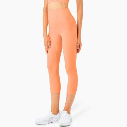 Vnazvnasi Hot Sale New Arrival Skin-Friendly Female Yoga Leggings Solid Color High Waist Outside Running Pants Calf-Length