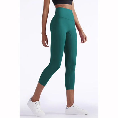 Vnazvnasi Hot Sale New Arrival Skin-Friendly Female Yoga Leggings Solid Color High Waist Outside Running Pants Calf-Length