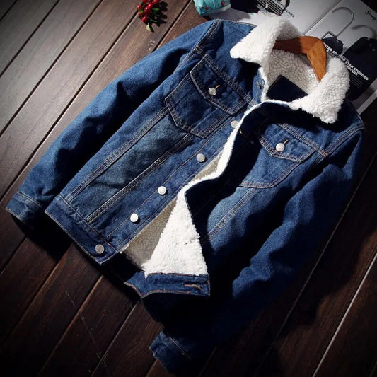 Chaqueta informal para hombre, chaquetas vaqueras, ropa de calle, abrigo para hombre, abrigo de otoño e invierno, abrigos gruesos y cálidos de lana HipHop a la moda para hombre