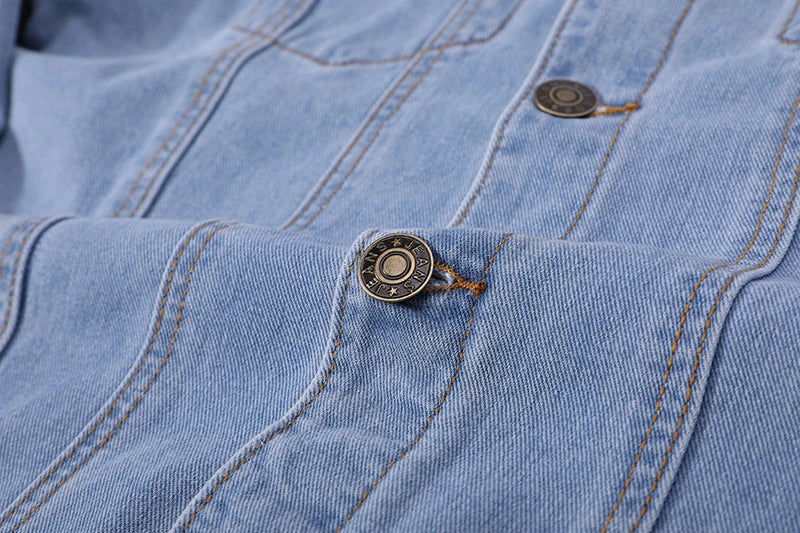 Men Denim Jackets Casual Solid Color Lapel Single Breasted Blue Jeans Jacket Men Spring Autumn Slim Fit Cotton Outwear Jackets M~ 5XL
