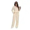 Free Shipping Wholesale Custom Women Sleepwear Set 2 Piece Home Wear Long Sleeve Lounge Wear