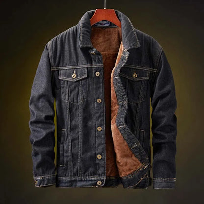 ZOGAA Winter Men's Trendy Fashion Warm Thicken Jacket Coat Wool Lining Windproof Windproof Denim Jacket Male Large Size M-8XL