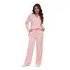 Free Shipping Fashion Soft Comfortable 2 PCS Pajamas Set Women Long Sleeve Oversized Lounge Wear