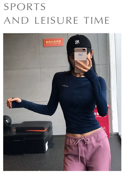Lanwen Workout Clothes Women's Bottoming Shirt Long Sleeves Spring & Fall Outdoor