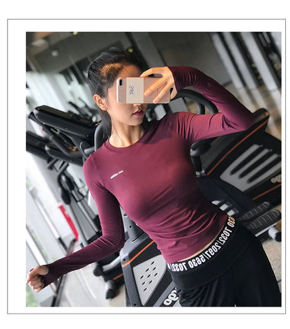 Lanwen Workout Clothes Women's Bottoming Shirt Long Sleeves Spring & Fall Outdoor
