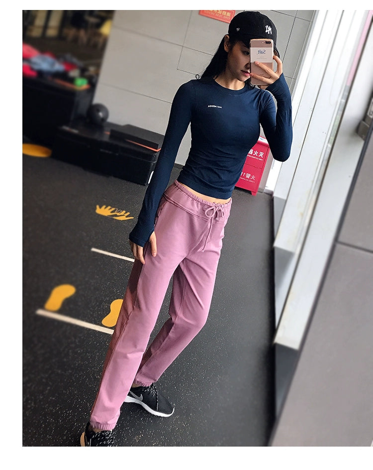 Lanwen Workout Clothes Women's Bottoming Shirt Long Sleeves Spring & Fall Outdoor