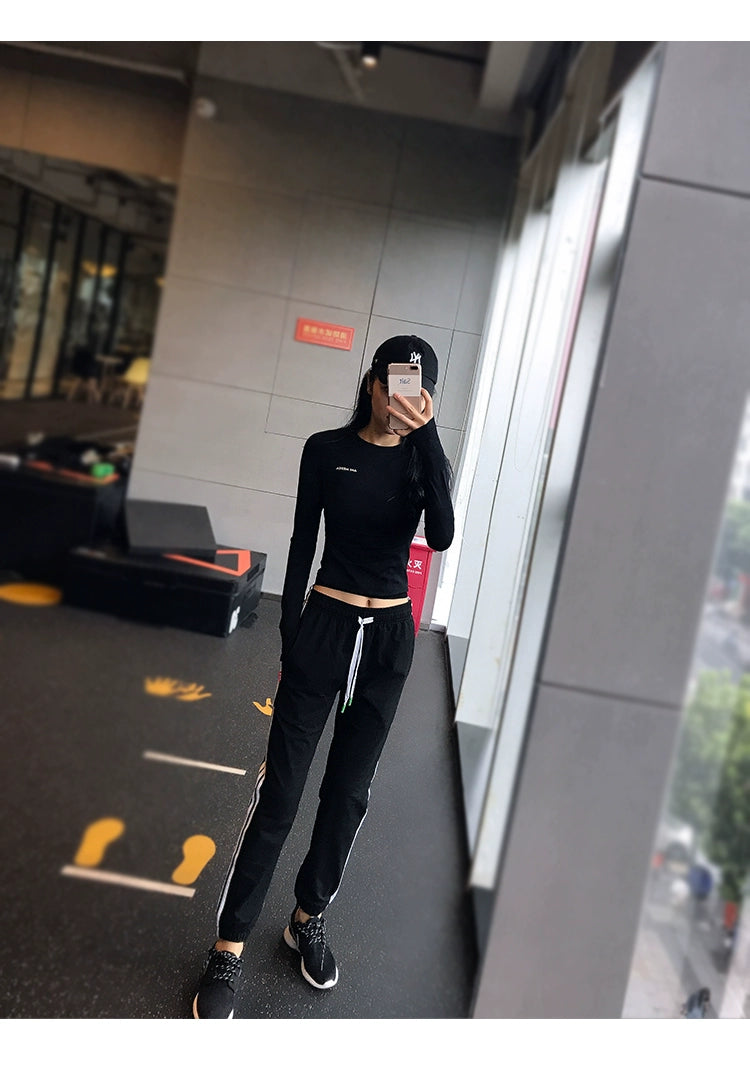 Lanwen Workout Clothes Women's Bottoming Shirt Long Sleeves Spring & Fall Outdoor