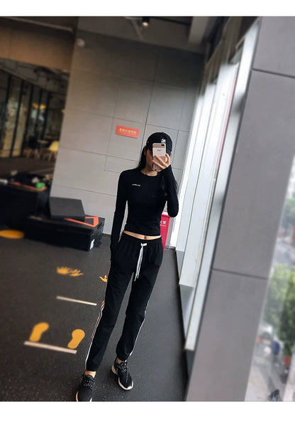 Lanwen Workout Clothes Women's Bottoming Shirt Long Sleeves Spring & Fall Outdoor