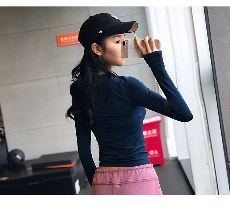 Lanwen Workout Clothes Women's Bottoming Shirt Long Sleeves Spring & Fall Outdoor