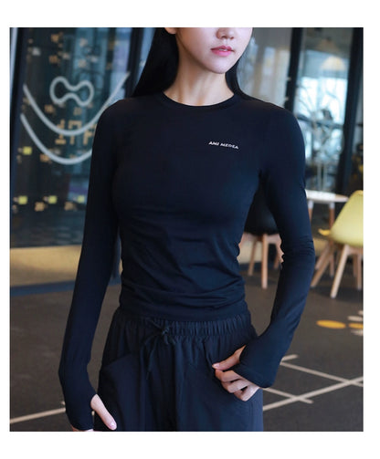 Lanwen Workout Clothes Women's Bottoming Shirt Long Sleeves Spring & Fall Outdoor