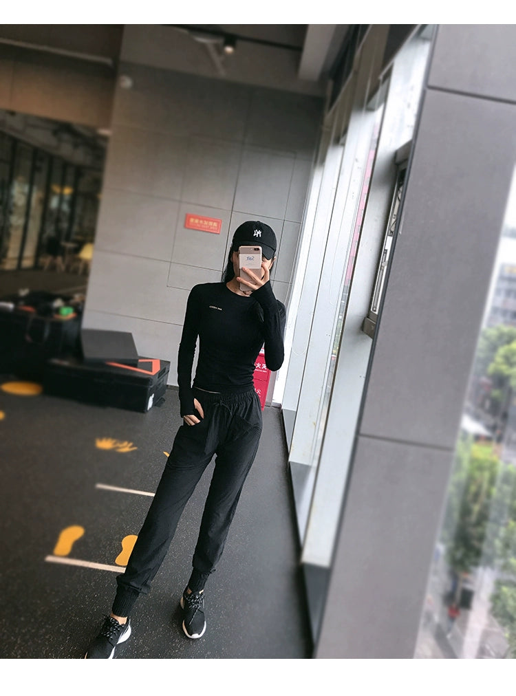 Lanwen Workout Clothes Women's Bottoming Shirt Long Sleeves Spring & Fall Outdoor